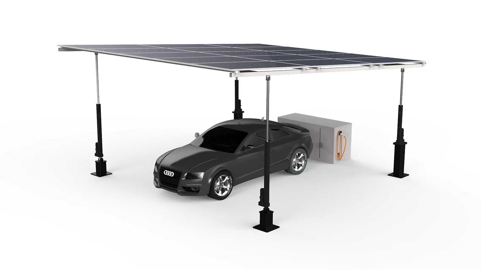Residential solar carport with car charging
